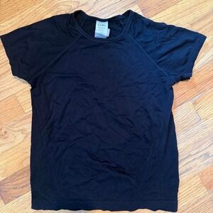 Athleta Girl Power Up Tee Black Short Sleeve Sports Top Girls Size M 8-10